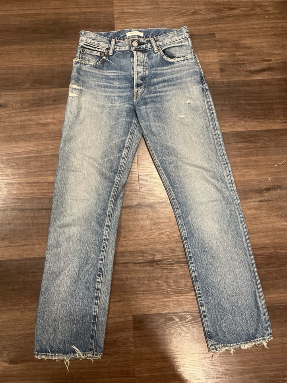 Moussy Vintage Straight Leg Distressed Jeans